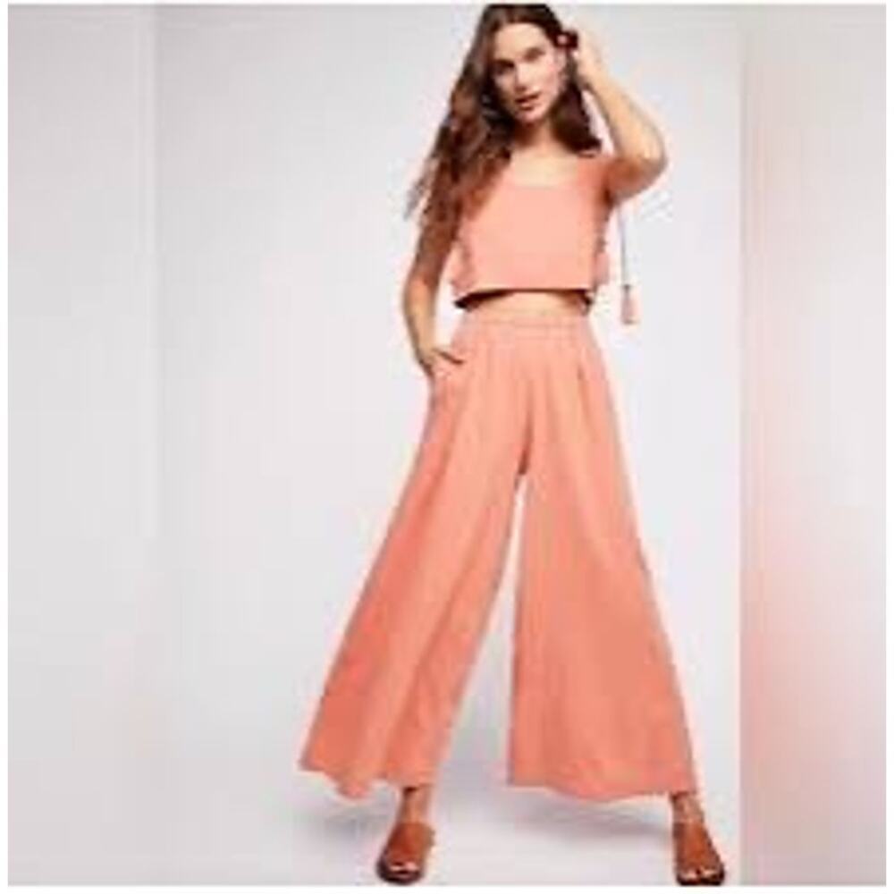 Free People Peach Orange Two-Timing Jumpsuit Womens XS
